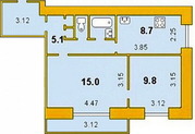 Электросталь, 2-х комнатная квартира, ул. Победы д.8 к1, 2800000 руб.