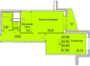 Воскресенское, 2-х комнатная квартира,  д.40 к1, 5100000 руб.