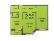 Видное, 2-х комнатная квартира, Зеленые аллеи б-р. д.10, 9100000 руб.