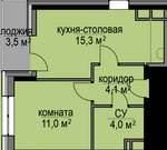Пушкино, 1-но комнатная квартира, степана разина д.2 к1, 2250000 руб.