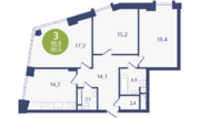 Опалиха, 3-х комнатная квартира, ул. Ахматовой д.25, 7500000 руб.