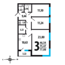 Москва, 3-х комнатная квартира, 6 Нововатутинская д.10 к1, 6500000 руб.