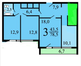 Москва, 3-х комнатная квартира, ул. Свободы д.71, 17100000 руб.