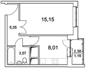 Пироговский, 1-но комнатная квартира, ул. Советская д.7, 3160000 руб.