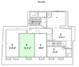 ОФИС 22,2 м2 после ремонта в центре! 2 мин от м. Добрынинская, 45946 руб.