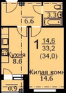 Сергиев Посад, 1-но комнатная квартира, ул. Фестивальная д.23, 2190000 руб.