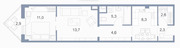 Голубое, 2-х комнатная квартира, Сургутский проезд д.1к3, 3125000 руб.